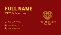 Golden Heart Line Art Business Card