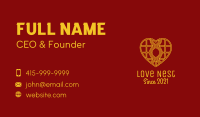 Golden Heart Line Art Business Card Image Preview