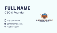 Football Fire Shield Business Card Design