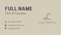 Fashion Feminine Letter Business Card Design