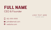 Slim Minimalist Wordmark Business Card Design