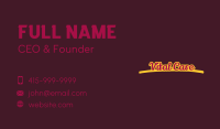 Quirky Script Wordmark Business Card