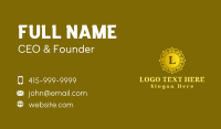 Golden Floral Wreath Business Card Design