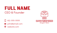 Red Robotic Skull  Business Card