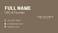 Elegant Classy Wordmark Business Card