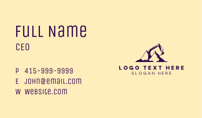 Mountain Excavator Construction Business Card