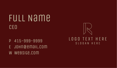 Letter R Carpentry Business Card Image Preview