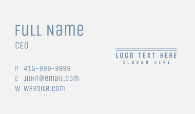 Simple Lines Wordmark Business Card