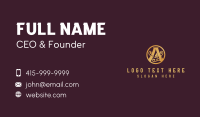 Golden Elegant Letter A Business Card