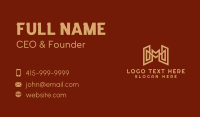 Gold Letter M Contractor  Business Card