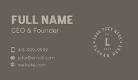 Masculine Apparel Lettermark Business Card