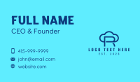 Blue Letter R Cloud  Business Card Design