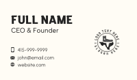 Bull Skull Texas Map Business Card Design