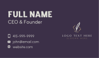 Novelist Feather Quill Business Card