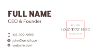 Fashion Clothing Wordmark Business Card Design