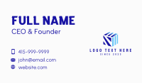 Blue Digital Technology Cube  Business Card