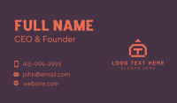Orange House Letter T Business Card Design