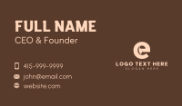 Brown Ram Head Letter E Business Card