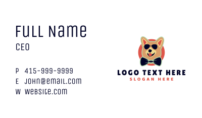 Cool Puppy Bow Tie Business Card Image Preview