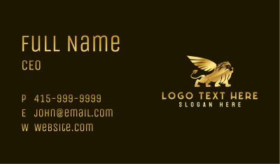 Mythical Winged Lion Beast Business Card