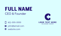 Blue Arrow Letter C Business Card Design