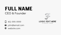 Brand Cursive Letter F Business Card Design