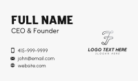 Brand Cursive Letter F Business Card