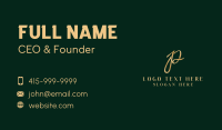 Gold Luxury Letter P Business Card