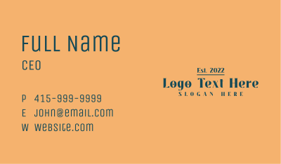 Green Company Wordmark Business Card Image Preview