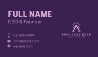 Purple Flowers Letter A Business Card Design