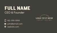 Classic Typography Wordmark Business Card