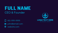 Blue Gradient Airplane Business Card