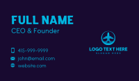 Blue Gradient Airplane Business Card Design