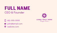 Purple Flower Pattern Lettermark Business Card