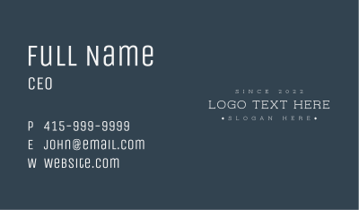 Professional Classic Wordmark Business Card Image Preview