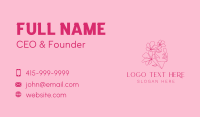 Pink Feminine Floral Woman Business Card