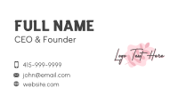 Pink Leaves Wordmark Business Card