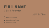 Elegant Company Wordmark  Business Card