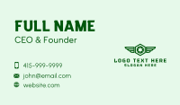 Green Hexagon Wings Business Card Design