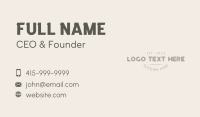 Simple Unique Wordmark Business Card Design