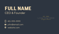 Gold Elegant Signature Wordmark Business Card
