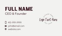 Generic Wordmark Business Business Card