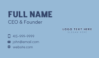 Blue Business Wordmark Business Card