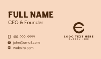 Brown Coffee Letter C Business Card