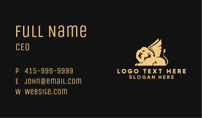 Premium Yellow Griffin Business Card Image Preview