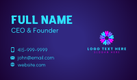 Fluorescent Neon Flower Business Card