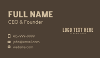 Brown Masculine Wordmark  Business Card