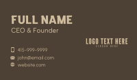 Brown Masculine Wordmark  Business Card Design