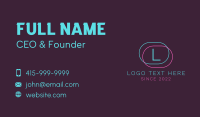 Multicolor Neon Line Letter  Business Card