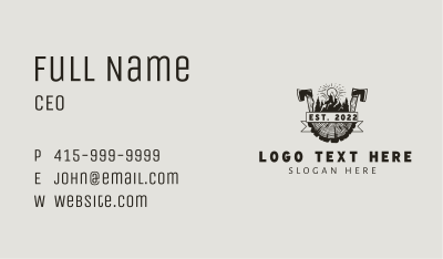 Wood Forest Axe Lumber Business Card